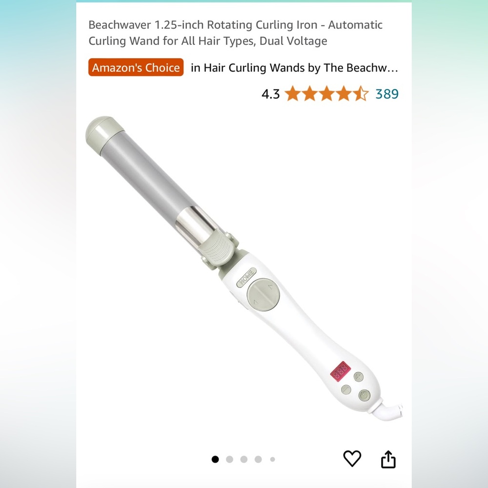 Beachwaver rotating 1.25”ceramic barrel curling iron. NEW fr Amazon, used 1 time